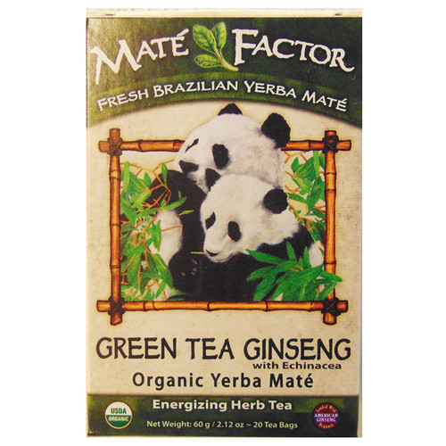 MATE FACTOR GREEN TEA GINSENG WITH ECHINACEA YERBA MATE TEA 20 TEA BAGS MATE FACTOR GREEN TEA GINSENG WITH ECHINACEA YERBA MATE TEA 20 TEA BAGS