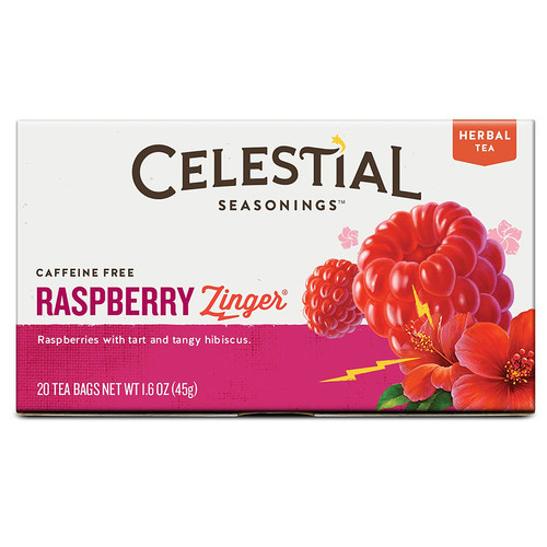 CELESTIAL SEASONINGS RASPBERRY ZINGER TEA 20 TEA BAGS CELESTIAL SEASONINGS RASPBERRY ZINGER TEA 20 TEA BAGS