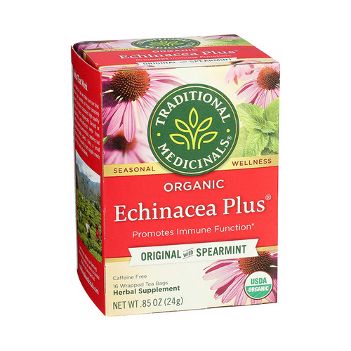 TRADITIONAL MEDICINALS ORGANIC ECHINACEA PLUS TEA 16 TEA BAGS TRADITIONAL MEDICINALS ORGANIC ECHINACEA PLUS TEA 16 TEA BAGS