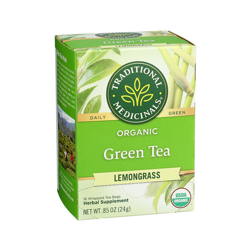TRADITIONAL MEDICINALS ORGANIC GREEN TEA WITH LEMONGRASS 16 TEA BAGS TRADITIONAL MEDICINALS ORGANIC GREEN TEA WITH LEMONGRASS 16 TEA BAGS