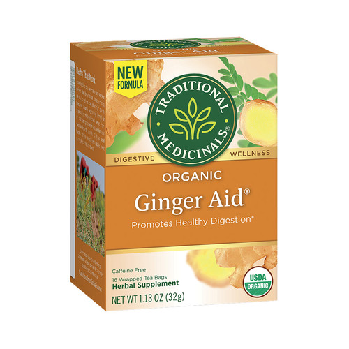 TRADITIONAL MEDICINALS ORGANIC GINGER AID TEA 16 TEA BAGS TRADITIONAL MEDICINALS ORGANIC GINGER AID TEA 16 TEA BAGS