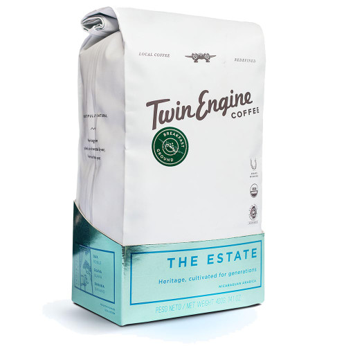 TWIN ENGINE COFFEE ORGANIC ESTATE BREAKFAST GROUND COFFEE 14 OZ. TWIN ENGINE COFFEE ORGANIC ESTATE BREAKFAST GROUND COFFEE 14 OZ.