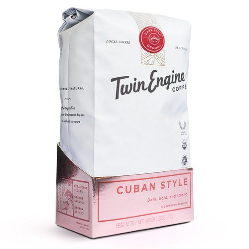 TWIN ENGINE COFFEE ORGANIC CUBAN STYLE WHOLE BEAN COFFEE 7 OZ. TWIN ENGINE COFFEE ORGANIC CUBAN STYLE WHOLE BEAN COFFEE 7 OZ.