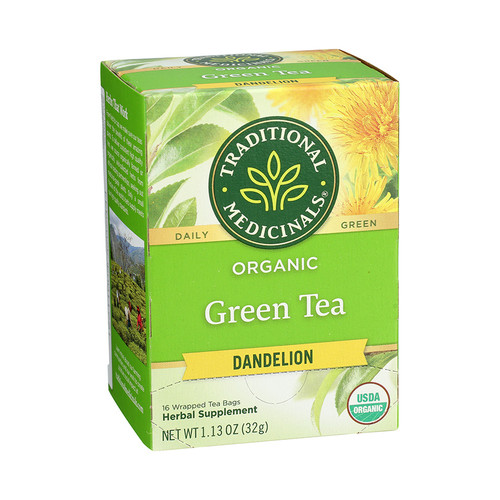 TRADITIONAL MEDICINALS ORGANIC GREEN DANDELION TEA 16 TEA BAGS TRADITIONAL MEDICINALS ORGANIC GREEN DANDELION TEA 16 TEA BAGS