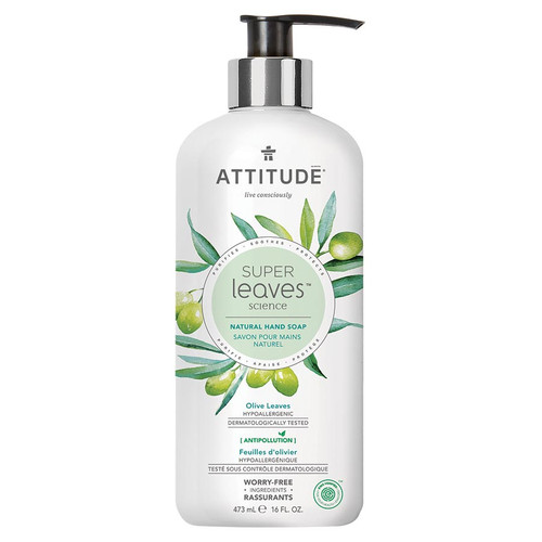 ATTITUDE OLIVE LEAVES & GRAPESEED OIL HAND SOAP GEL 16 FL. OZ. ATTITUDE OLIVE LEAVES & GRAPESEED OIL HAND SOAP GEL 16 FL. OZ.