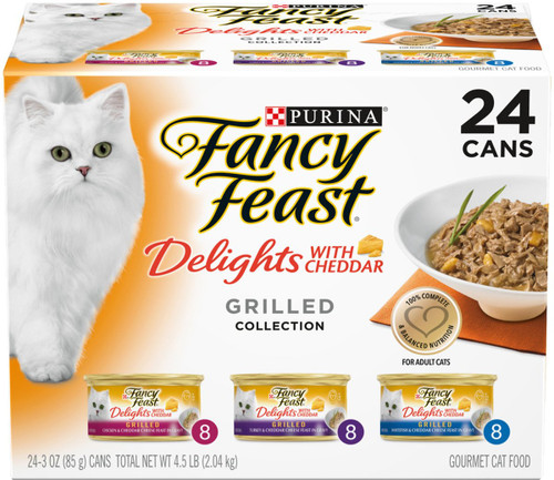 Fancy Feast Delights with Cheddar Grilled Variety Pack Canned Cat Food, 3-oz, case of 24 Fancy Feast Delights with Cheddar Grilled Variety Pack Canned Cat Food, 3-oz, case of 24