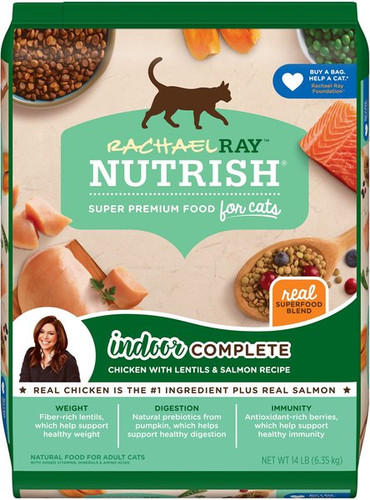 Rachael Ray Nutrish Indoor Complete Chicken with Lentils & Salmon Recipe Natural Dry Cat Food Rachael Ray Nutrish Indoor Complete Chicken with Lentils & Salmon Recipe Natural Dry Cat Food