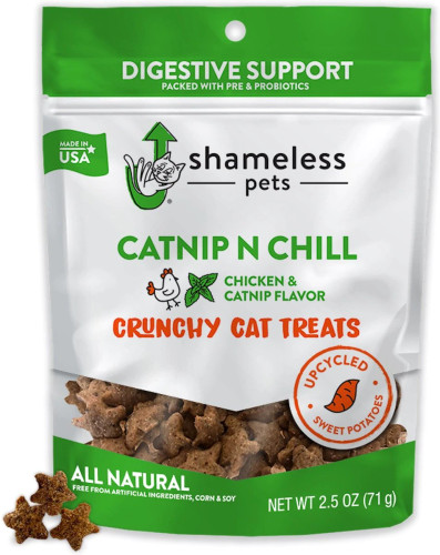 Shameless Pets Catnip N Chill Crunchy Cat Treats, 2.5-oz bag Shameless Pets Catnip N Chill Crunchy Cat Treats, 2.5-oz bag