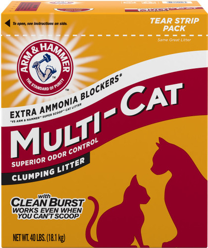 Arm & Hammer Litter Multi-Cat Strength Clean Burst Clumping Litter, 40-lb box Arm & Hammer Litter Multi-Cat Strength Clean Burst Clumping Litter, 40-lb box