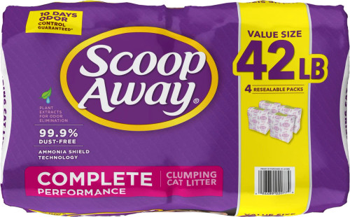 Scoop Away Complete Performance Fresh Scented Clumping Clay Cat Litter, 10.5-lb bag, pack of 4