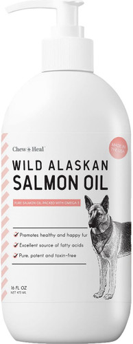 Chew + Heal Pure Wild Alaskan Omega Salmon Oil Skin & Coat Liquid Supplement for Dogs Chew + Heal Pure Wild Alaskan Omega Salmon Oil Skin & Coat Liquid Supplement for Dogs
