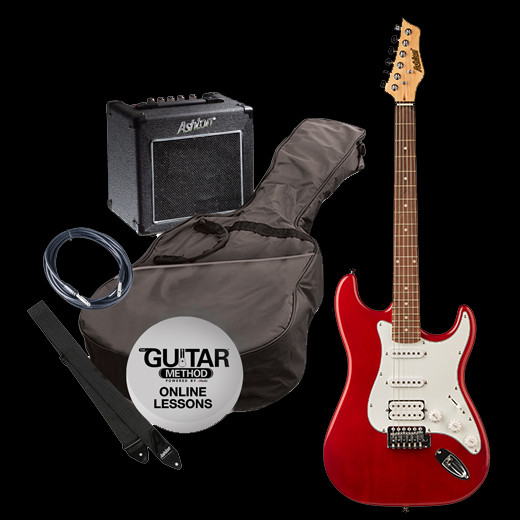 Ashton Electric Guitar + Amp/Accessories Pack Red Guitar WorLd City