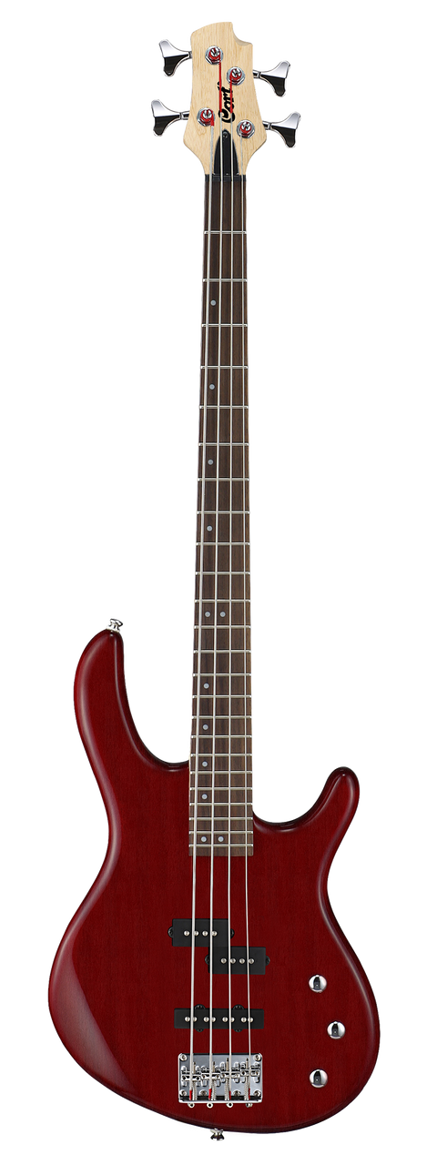 Cort Action Series PJ Bass Guitar Open Pore Black Cherry - Guitar