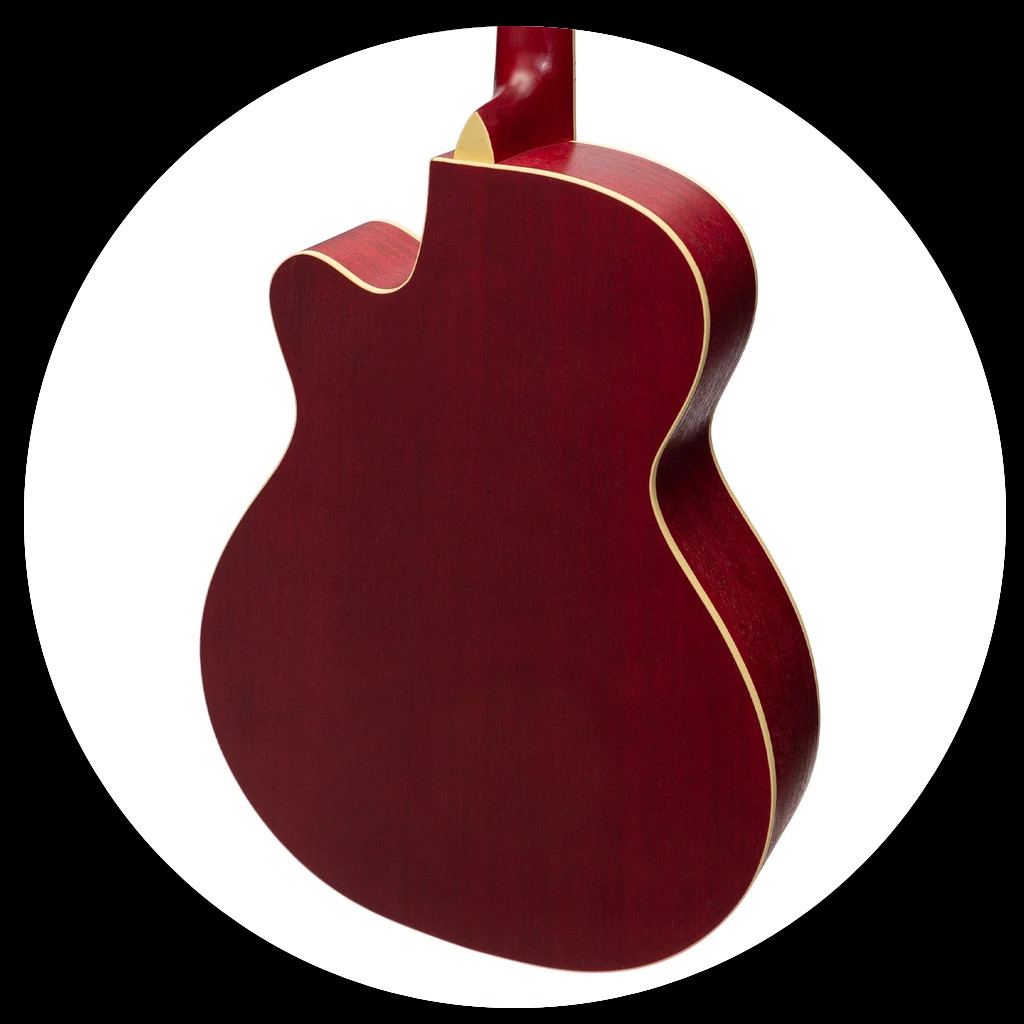 Martinez Jazz Hybrid Electric/Acoustic Guitar Red Guitar WorLd City