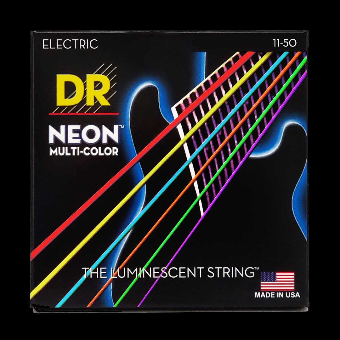 DR HIDEF Neon Multi Coloured Electric 11/50 Strings Guitar WorLd