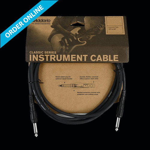 D'Addario (Planet Waves) Classic Series Instrument Cable 6m (20') 1/4" Straight Lead