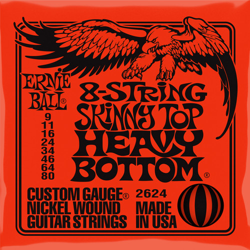 Ernie Ball Nickel Wound 8 - String Electric Guitar 09/80 Skinny Top Heavy Bottom Slinky Strings