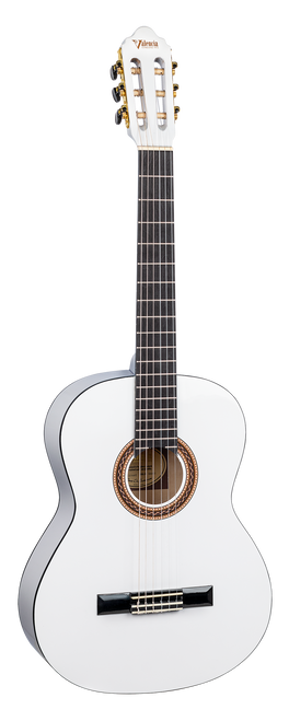 Valencia 100 Series Classical Acoustic Guitar 4/4 Full Size White