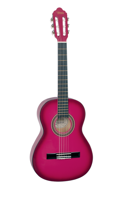 Valencia 100 Series Classical Acoustic Guitar 3/4 Size Pink Burst