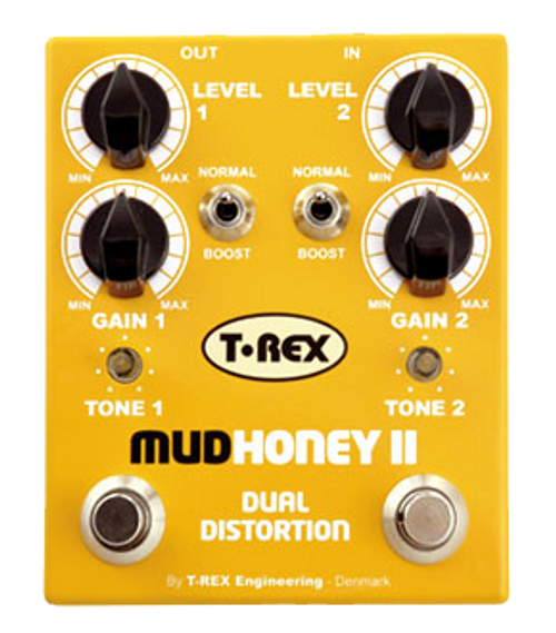 T-REX Mudhoney-II Dual Distortion Guitar Effects Pedal Stompbox
