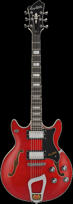 Hagstrom Alvar Semi-Hollow Guitar - Wild Cherry Transparent Gloss +Case