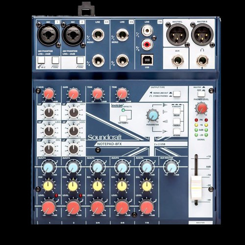  Soundcraft Notepad-8FX Mixing Console with USB I/O and Lexicon Effects