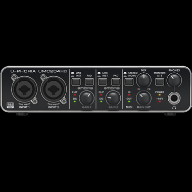 Behringer U-Phoria USB Audio/MIDI Interface with Midas Mic