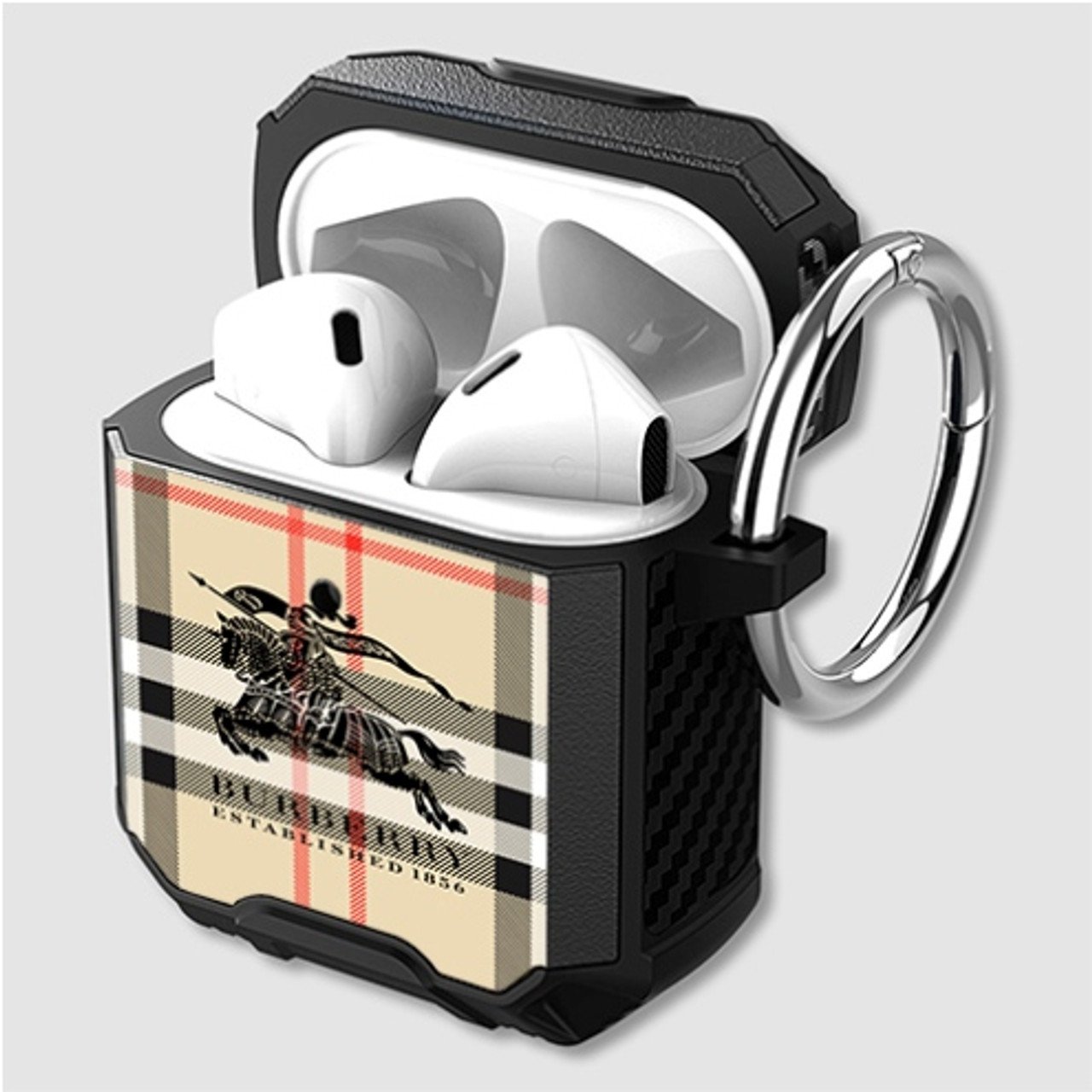 Pastele Burberry Custom Personalized Airpods Case Shockproof Cover 