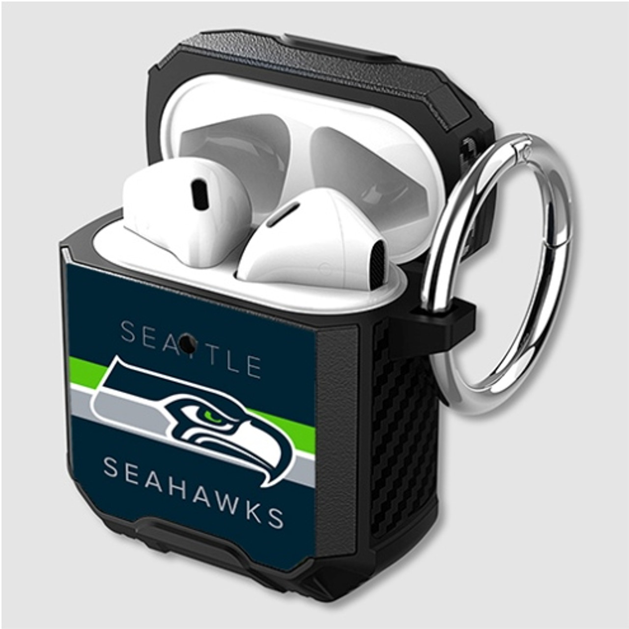 Pastele seattle seahawks Custom Personalized Airpods Case