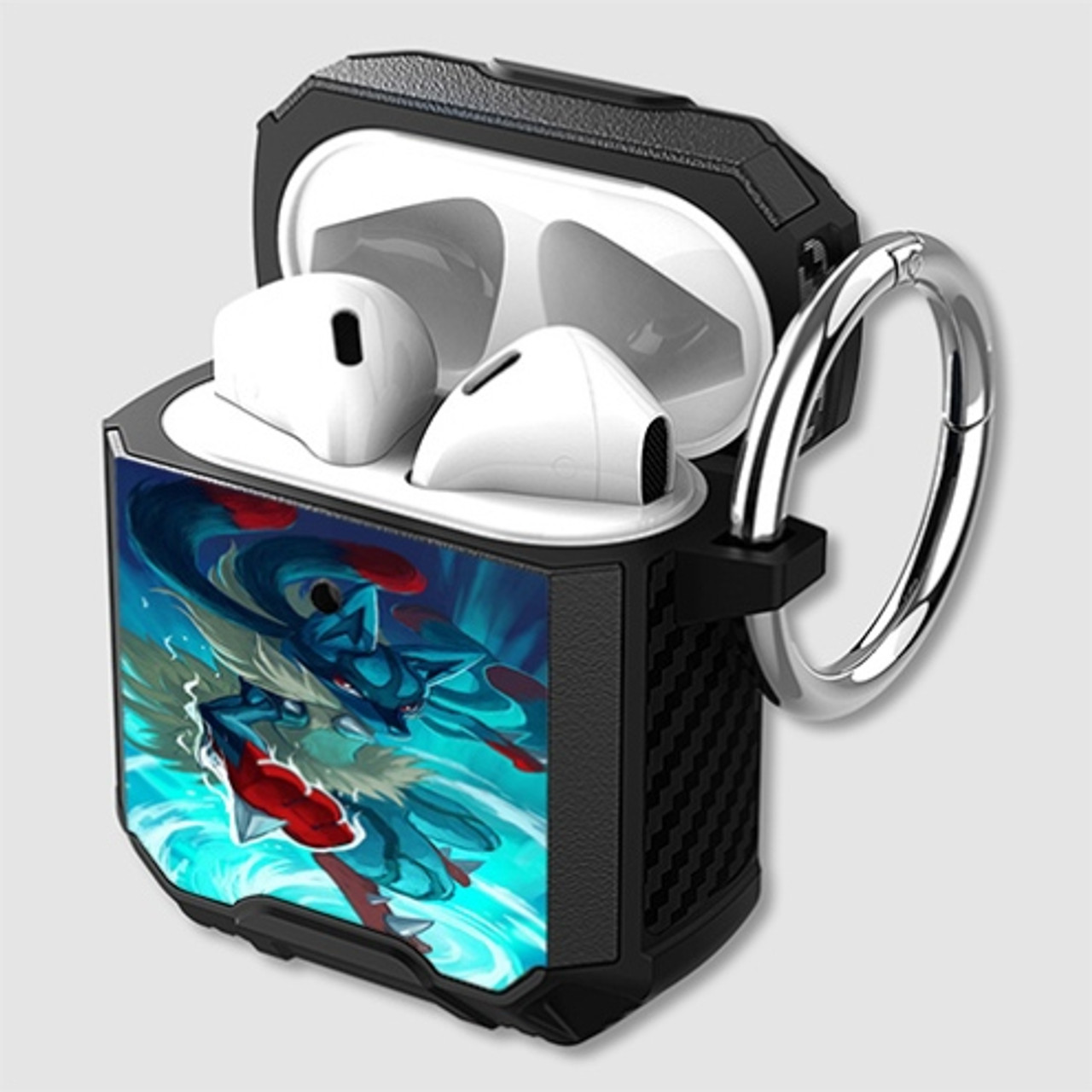 Pastele Pokemon Mega Lucario Custom Personalized Airpods Case