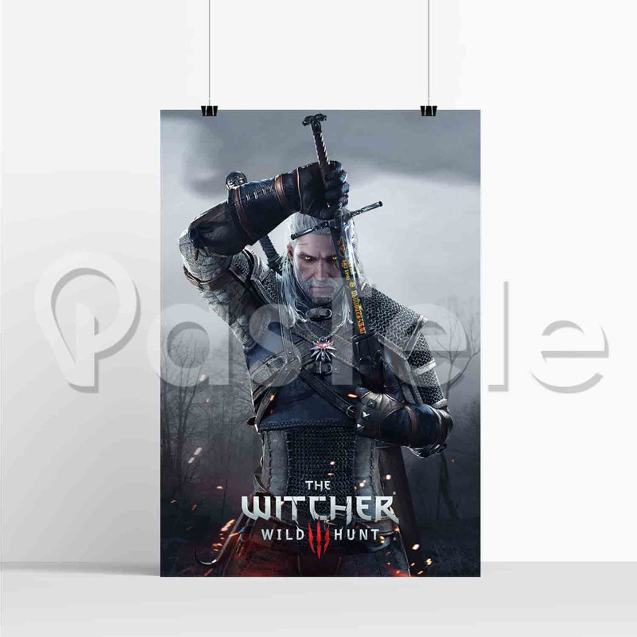 The Witcher 3 Wild Hunt Poster, Geralt of Rivia Wall Art, Rolled