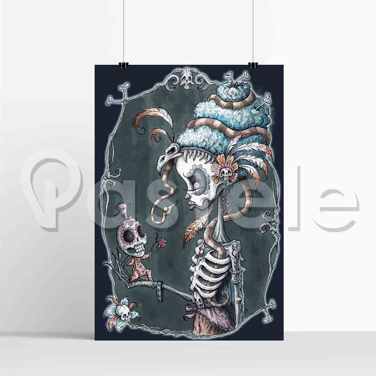 Floral Skull Art Poster (24 x 36) 