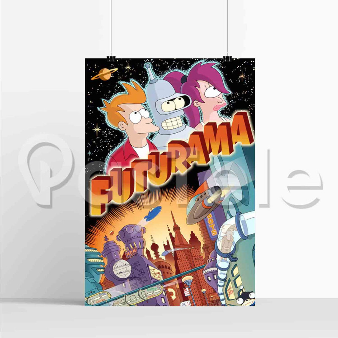 Futurama Characters Silk Poster Custom Printed Wall Decor 20 x 13 Inch 24 x  36 Inch