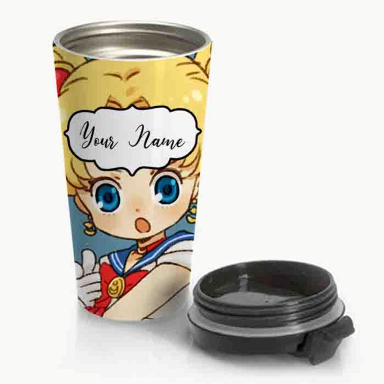 Pastele New Sailor Moon Collage Custom Personalized Name Steinless Steel Travel  Mug