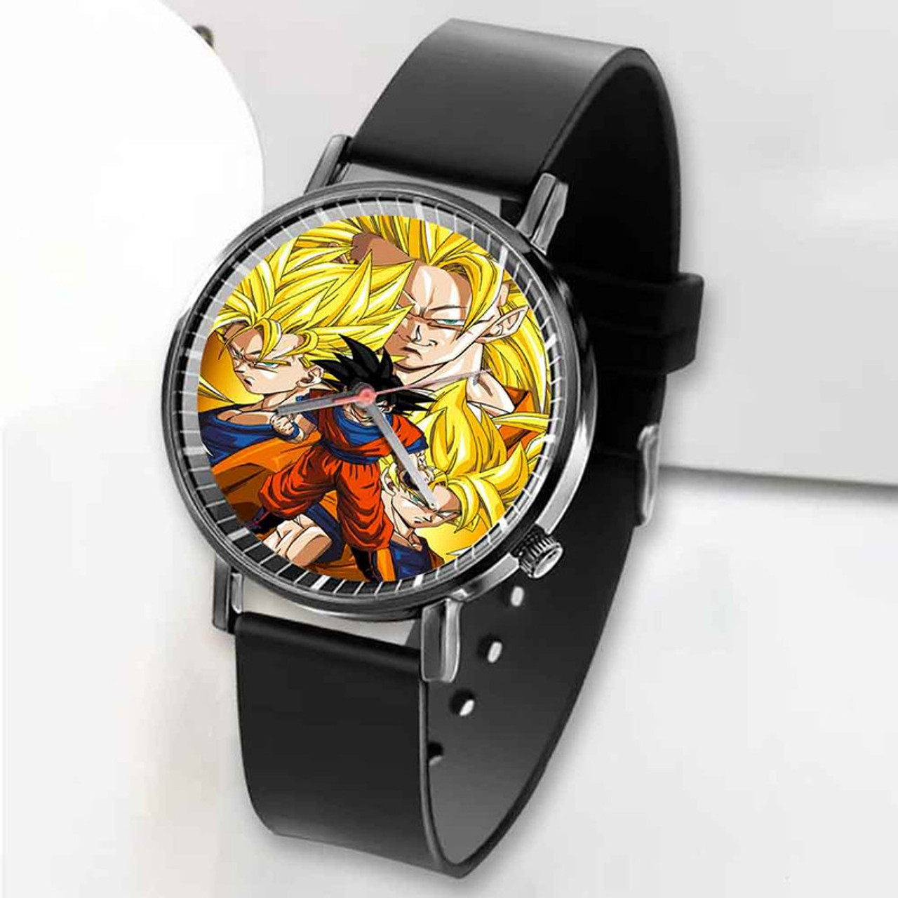 Dragon Ball Z - Goku Character Detail Brown Faux Leather Band Watch  (One-Size) by Accutime Watch Corporation | Popcultcha