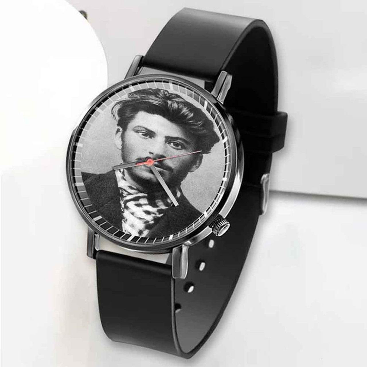 Stalin Propaganda Poster Watches Quartz Leather Watch with Black Leather  Band for Collection Gift : Amazon.co.uk: Fashion