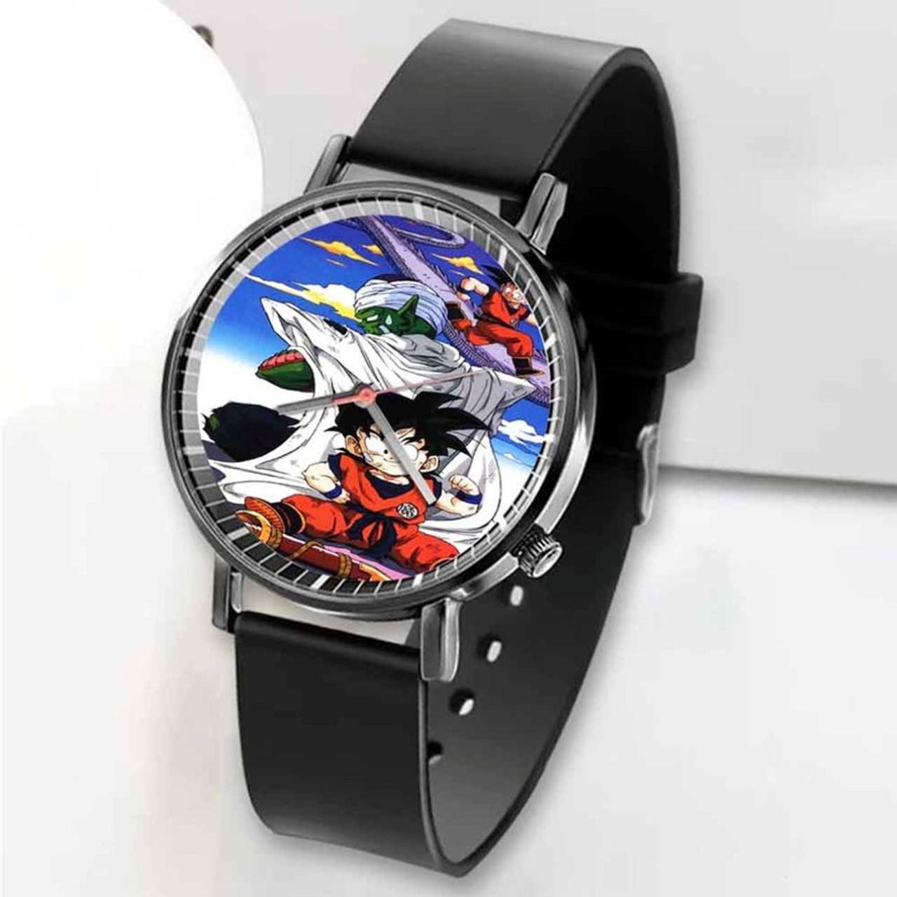 Dragon Ball Z Characters Black Leather Band Wrist Watch - Walmart.com