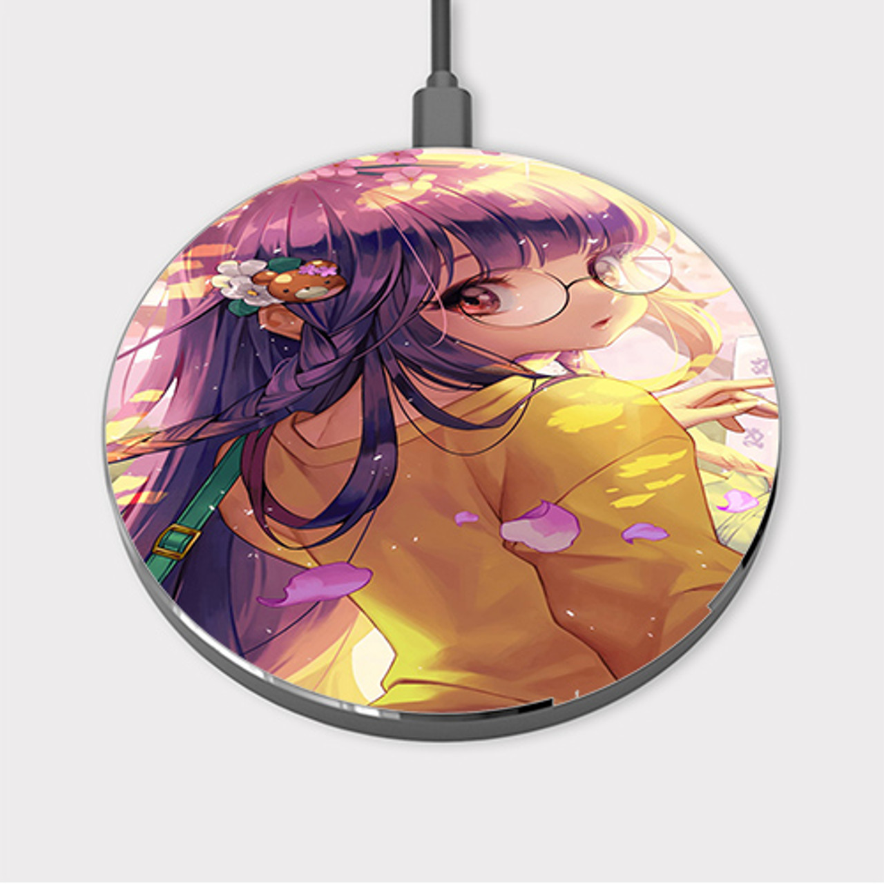 Pastele Cool Kawaii Anime Girl Custom Wireless Charger Awesome