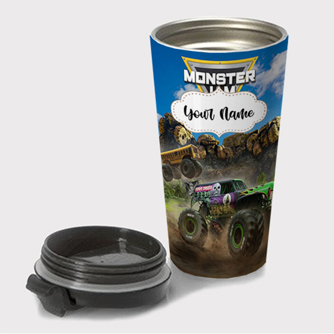 Monster Truck Personalized stainless water bottle Monster truck water bottle