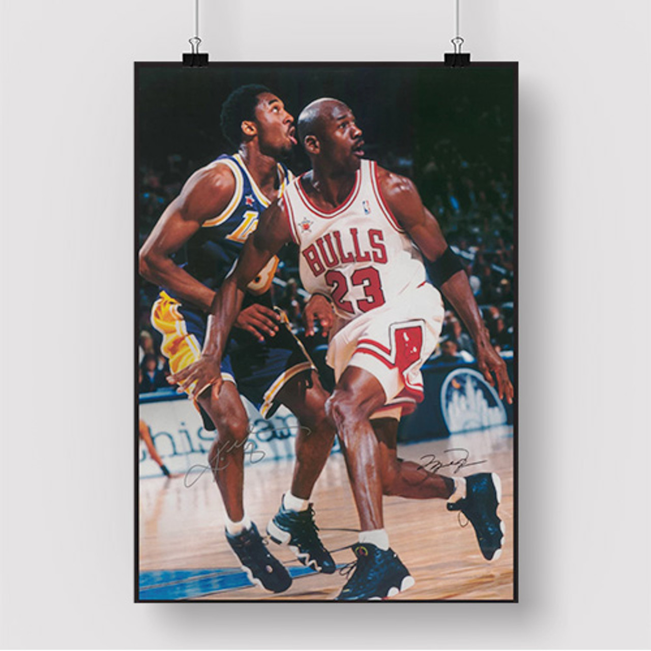 Pastele Kobe Bryant and Michael Jordan NBA Custom Silk Poster Awesome  Personalized Print Wall Decor 20