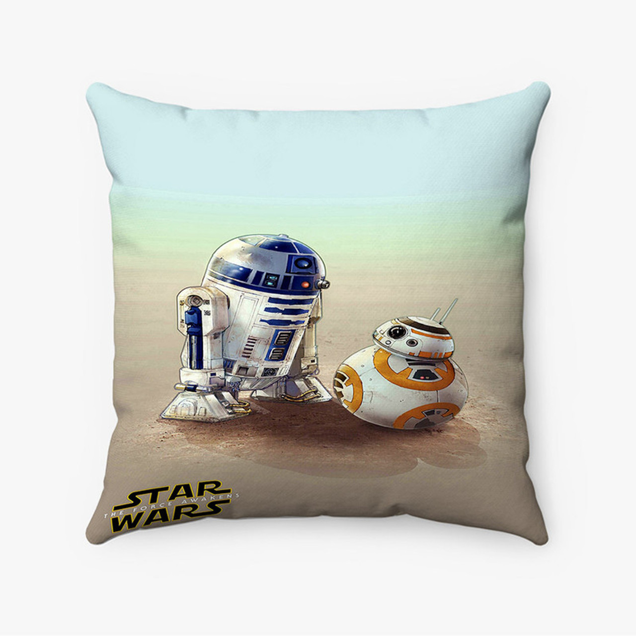 Pastele R2 D2 and BB8 Star Wars The Force Awakens Custom Pillow Case  Personalized Spun Polyester
