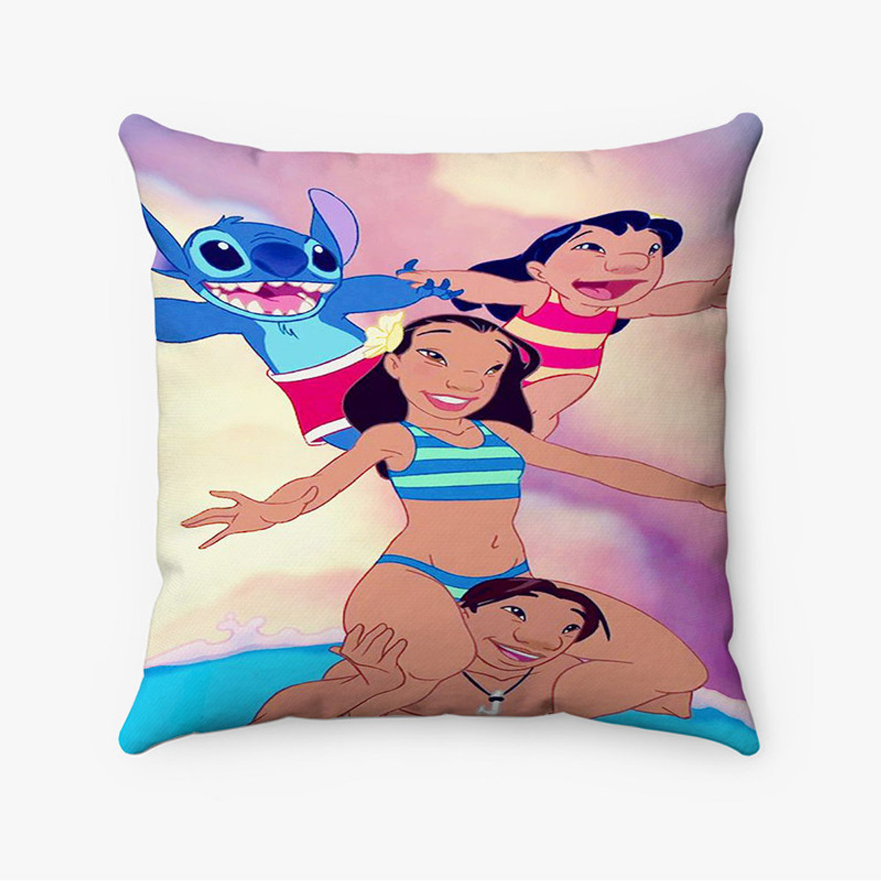 Pastele Disney Stitch Ohana Means Family Custom Pillow Case