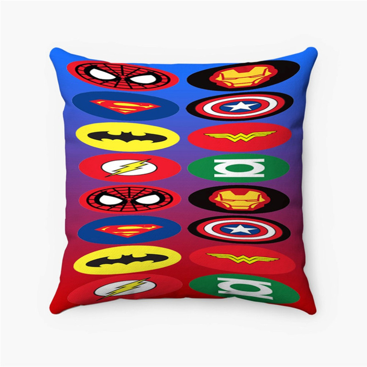 Pastele MArvel and DC Comics Superheroes Logo Custom Pillow Case