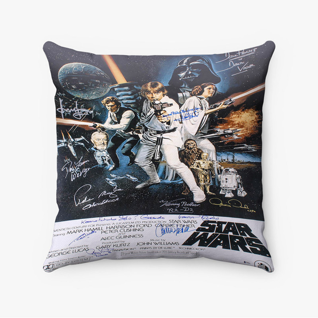Pastele Star Wars Poster Signed By Cast Custom Pillow Case Awesome  Personalized Spun Polyester Square Pillow