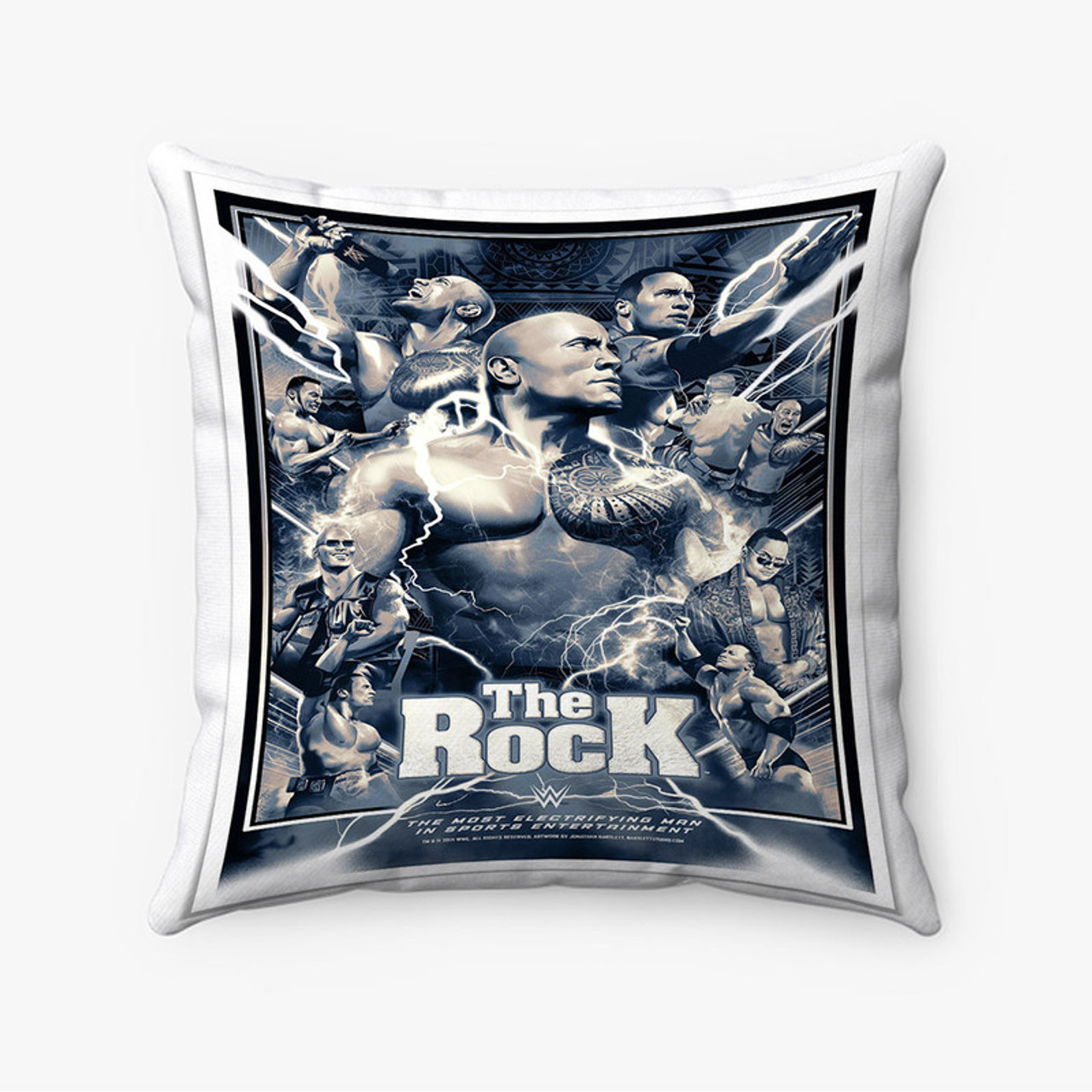 Pastele The Rock WWE Custom Pillow Case Awesome Personalized Spun