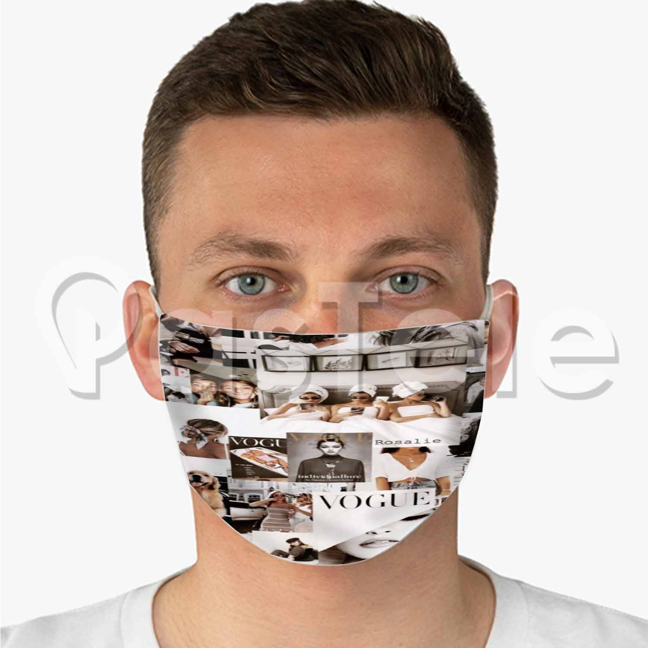 Vogue Custom Fabric Face Mask Polyester Two Layers Cloth