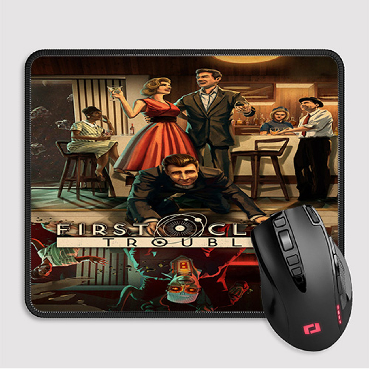 Pastele First Class Trouble Custom Mouse Pad Awesome Personalized Printed Computer  Mouse Pad Desk Mat PC