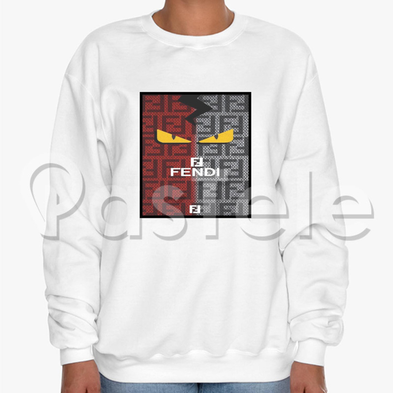 Fendi Eyes Custom Unisex Crewneck Sweatshirt Cotton Polyester Fabric