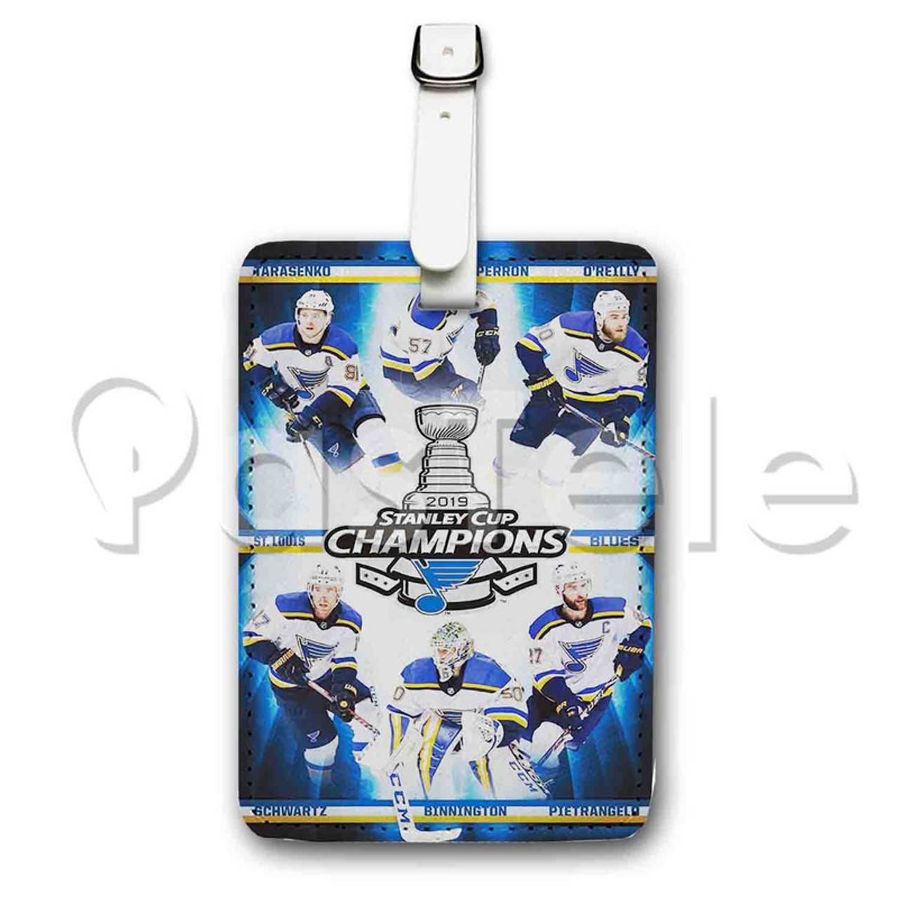 Saint Louis Blues NHL Finals Champions Custom Personalized Luggage Tags PU  Leather Travel Baggage Name ID