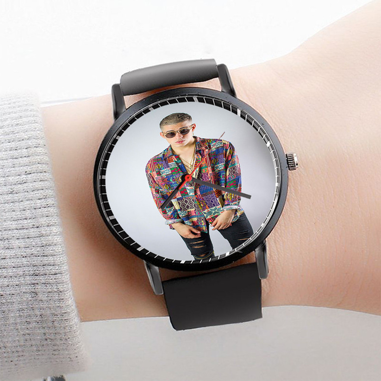 Pastele Bad Bunny Watch Custom Unisex Black Quartz Watch Premium Gift Box  Watches